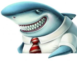 Shark in a shirt and tie