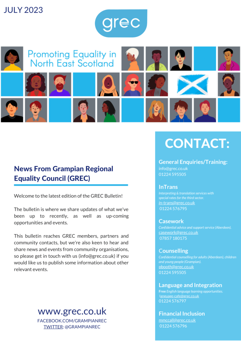 GREC Bulletin front page - July 2023