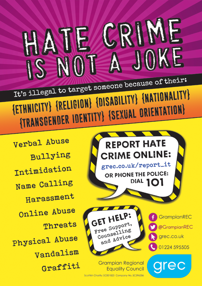 Hate crime awareness poster 2018